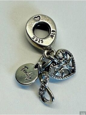Pandora Family Dangle Charm Heart Tree ALE 925 Sterling Silver